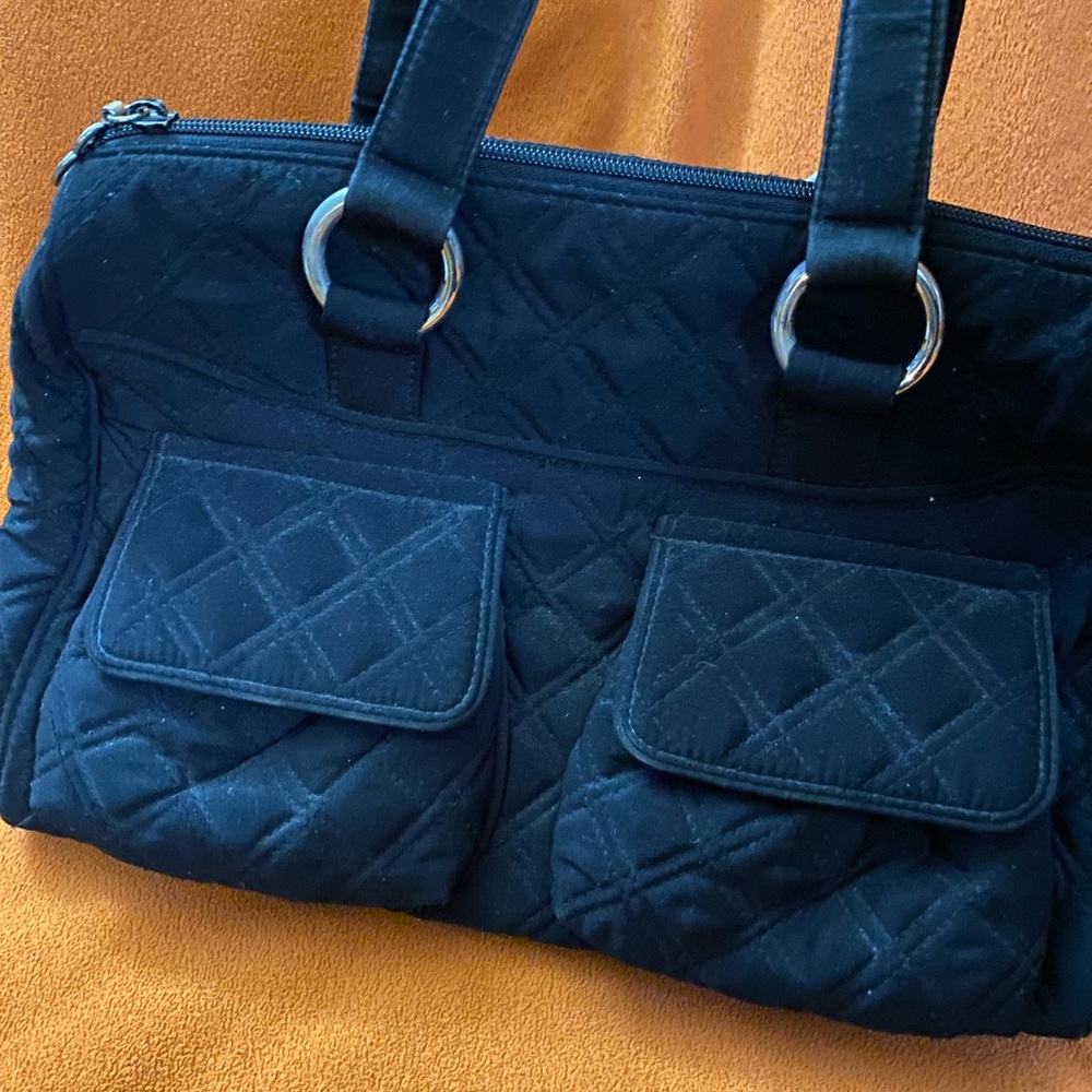 Vera Bradley Black Quilted Shoulder Bag and wallet